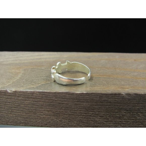 Size 2.75 Sterling Silver Unique Pattern Toe Band Ring Vintage Statement - Picture 2 of 8